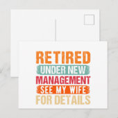 Gepensioneerd 2024 onder nieuw management Zie Vrou Feestdagenkaart (Voorkant / Achterkant)