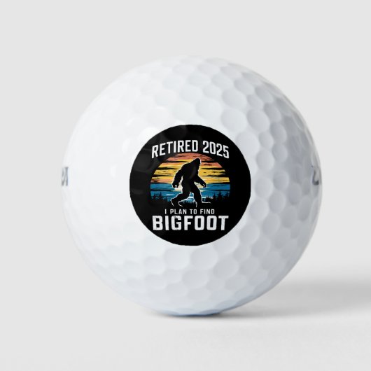 Gepensioneerd 2025 Ik ben van plan om Bigfoot pens Golfballen (Voorkant)
