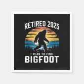 Gepensioneerd 2025 Ik ben van plan om Bigfoot pens Servet (Voorkant)