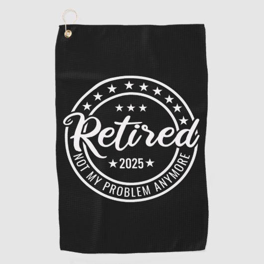 Gepensioneerd 2025 niet meer mijn probleem golfhanddoek (Voorkant)