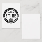 Gepensioneerd 2025 Niet meer mijn probleem - Pensi Notitiekaartje (Voorkant / Achterkant)