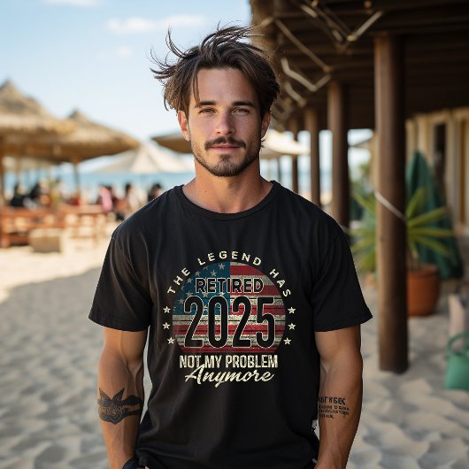 Gepensioneerd 2025 Niet mijn probleem meer USA Fla T-shirt
