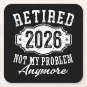 Gepensioneerd 2026 Grappig Pensioen 2026 Mannen Vr Kartonnen Onderzetters (Voorkant)