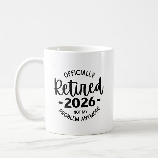 Gepensioneerd 2026 Niet meer mijn probleem, Grappi Koffiemok (Links)