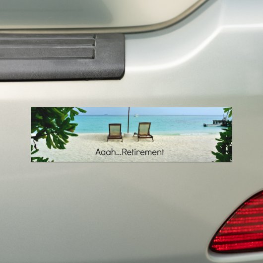 Gepensioneerd - Aaah...Pensioen Bumpersticker (Op auto)