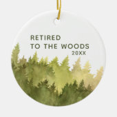 Gepensioneerd aan de Bossen Aangepersonaliseerde W Keramisch Ornament (Voorkant)