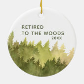Gepensioneerd aan de Bossen Aangepersonaliseerde W Keramisch Ornament (Achterkant)