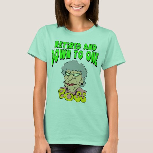 Gepensioneerd aan één baas t-shirt (Voorkant)