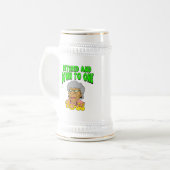 Gepensioneerd aan één kamer (2) bierpul (Voorkant links)