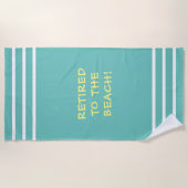 Gepensioneerd aan het strand, witte strepen, licht strandlaken (Voorkant)