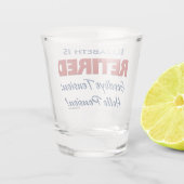 Gepensioneerd: Afscheid Hallo Pensioennaam Shot Glas (Achterkant)