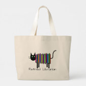 Gepensioneerd Bibliothecaris boek Cat 2 Grote Tote Bag (Achterkant)
