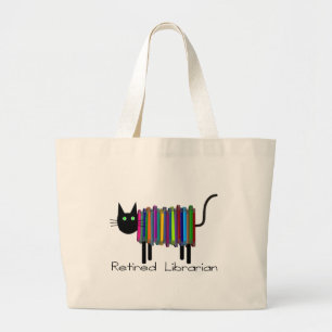 Gepensioneerd Bibliothecaris boek Cat 2 Grote Tote Bag