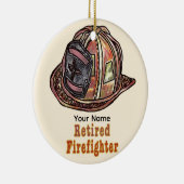 Gepensioneerd brandweerman keramisch ornament (Rechts)