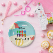 Gepensioneerd — Cape Coral, FL Papieren Bordje (Feest)