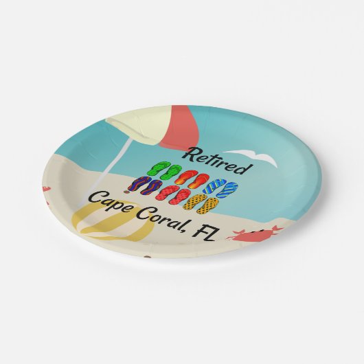 Gepensioneerd — Cape Coral, FL Papieren Bordje (Gekanteld)