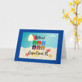 Gepensioneerd, Cape Coral, FL, strandontwerp, Kaar Kaart (Gele Bloem)