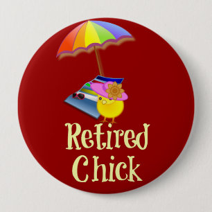 Gepensioneerd Chick, decoratief ontwerp. Ronde Button 4,0 Cm