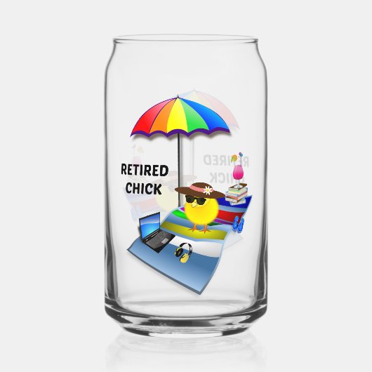 Gepensioneerd chick, ooit zo Schattige, Blikvorm Glas (Achterkant)
