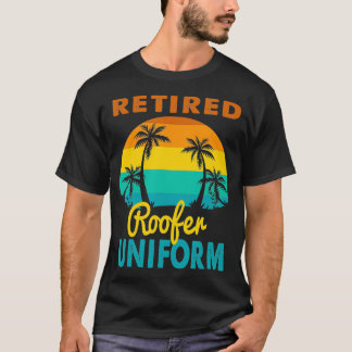 Gepensioneerd dakdekker uniform tropisch eiland pe t-shirt