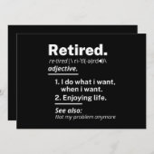 gepensioneerd. definitie grappige pensionering aankondiging (Voorkant / Achterkant)