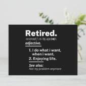 gepensioneerd. definitie grappige pensionering aankondiging (Staand voorkant)