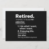 gepensioneerd. definitie grappige pensionering aankondiging (Voorkant)