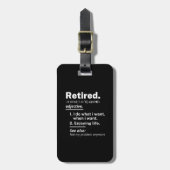 gepensioneerd. definitie grappige pensionering bagagelabel (Voorkant verticaal)