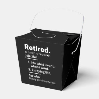gepensioneerd. definitie grappige pensionering bedankdoosjes