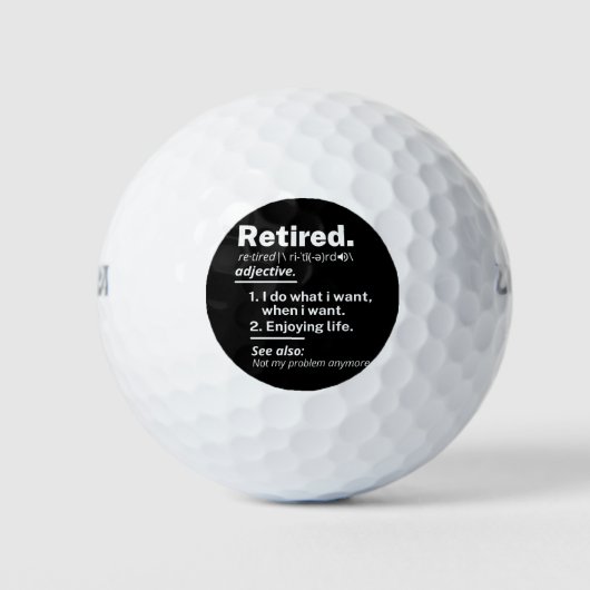 gepensioneerd. definitie grappige pensionering golfballen (Voorkant)
