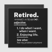 gepensioneerd. definitie grappige pensionering magnetische uitnodiging (Voorkant / Achterkant)