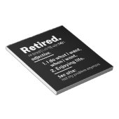 gepensioneerd. definitie grappige pensionering notitieblok (Schuin)