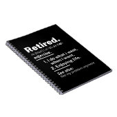 gepensioneerd. definitie grappige pensionering notitieboek (Rechterzijde)