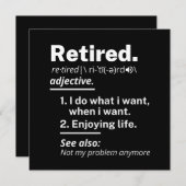 gepensioneerd. definitie grappige pensionering notitiekaartje (Voorkant / Achterkant)