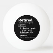 gepensioneerd. definitie grappige pensionering pingpongbal (Voorkant)