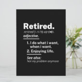 gepensioneerd. definitie grappige pensionering save the date (Staand voorkant)