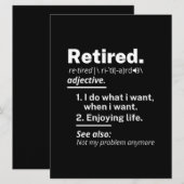 gepensioneerd. definitie grappige pensionering save the date (Voorkant / Achterkant)