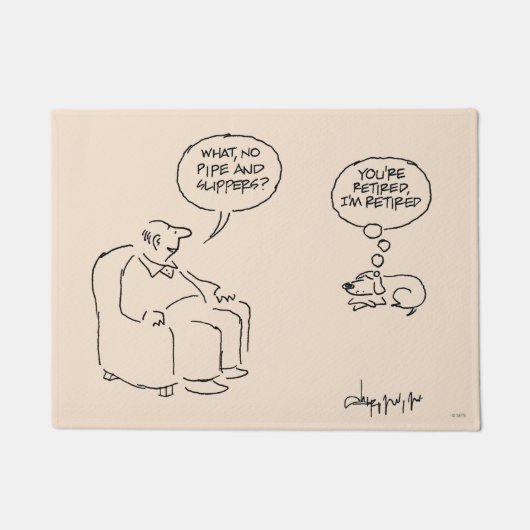 Gepensioneerd Deurmat (Voorkant)