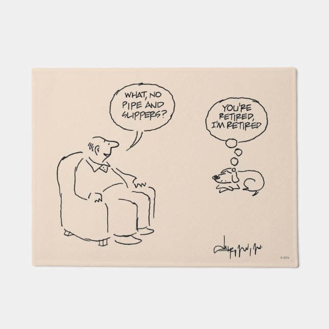 Gepensioneerd Deurmat (Voorkant)