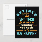 Gepensioneerd dierenarts Tech gelukkiger diergenee Briefkaart (Voorkant / Achterkant)