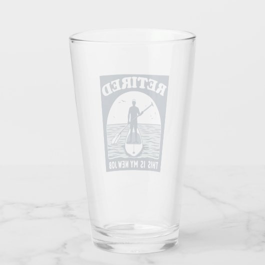 Gepensioneerd Dit is mijn nieuwe baan Standup Padd Glas (Achterkant)