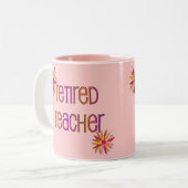 Gepensioneerd docent 3D Floral design Tweekleurige Koffiemok (Voorkant links)