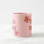 Gepensioneerd docent 3D Floral design Tweekleurige Koffiemok (Center)