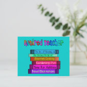Gepensioneerd docent Gifts Stack of Books Design Briefkaart (Staand voorkant)