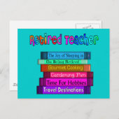 Gepensioneerd docent Gifts Stack of Books Design Briefkaart (Voorkant / Achterkant)