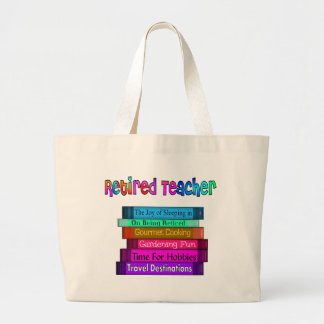 Gepensioneerd docent Gifts Stack of Books Design Grote Tote Bag