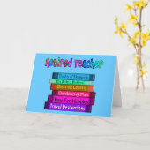 Gepensioneerd docent Gifts Stack of Books Design Kaart (Gele Bloem)