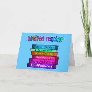Gepensioneerd docent Gifts Stack of Books Design Kaart