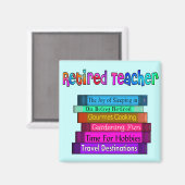 Gepensioneerd docent Gifts Stack of Books Design Magneet (Voorkant / Achterkant)
