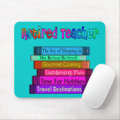 Gepensioneerd docent Gifts Stack of Books Design Muismat (Met muis)